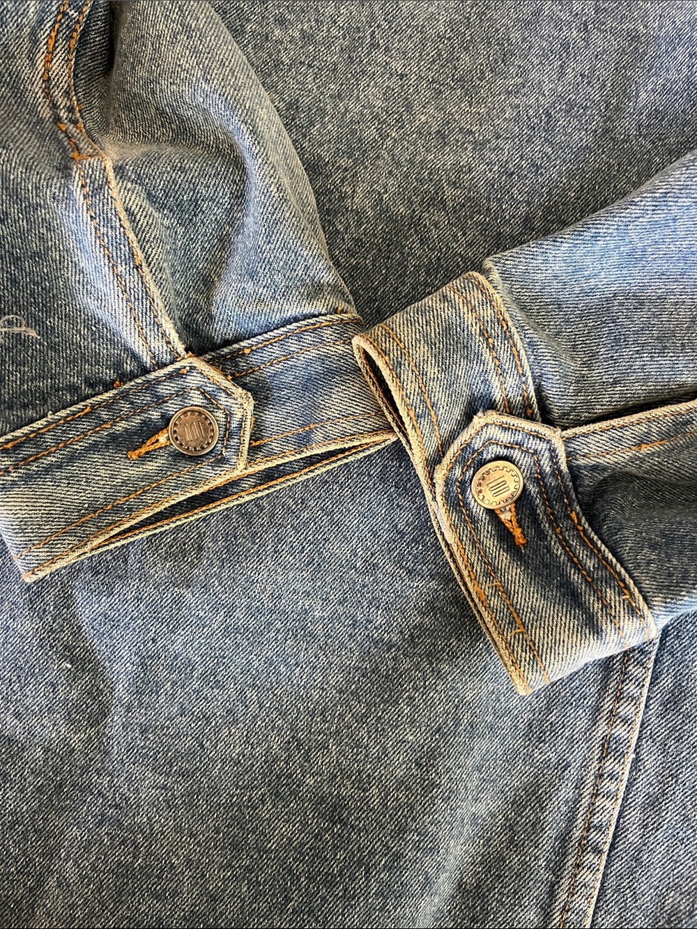 VTG 90s I.O.U. Denim Chore Jacket Barn Coat with Corduroy Collar - Picture 8 of 16
